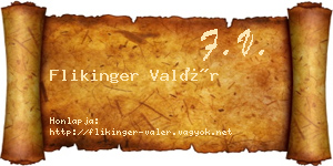 Flikinger Valér névjegykártya